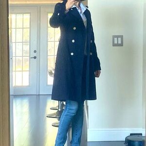 COACH Navy Double-Breasted Women's Trench Coat